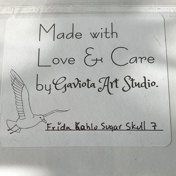 Frida Kahlo Sugar Skull 7 Acrylic Painting - Picture 4 of 7